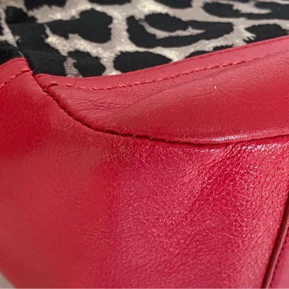 Coach Ocelot RARE Leopard Print Tote Bag with Red Leather Accents - Picture 5 of 8